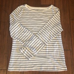 Talbots gray glitter striped top